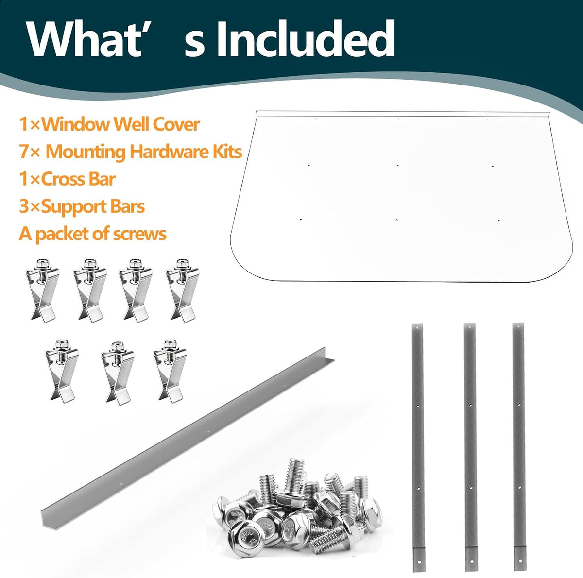 Clear Polycarbonate Basement Window Well Cover, Large Egress Window Well Cove, Heavy Duty UV Resistant Waterproof