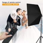【Upgrade LED】 MOUNTDOG Softbox Lighting Kit, Photography Studio Light with 19.7"X27.5" Reflector and 3 Colors