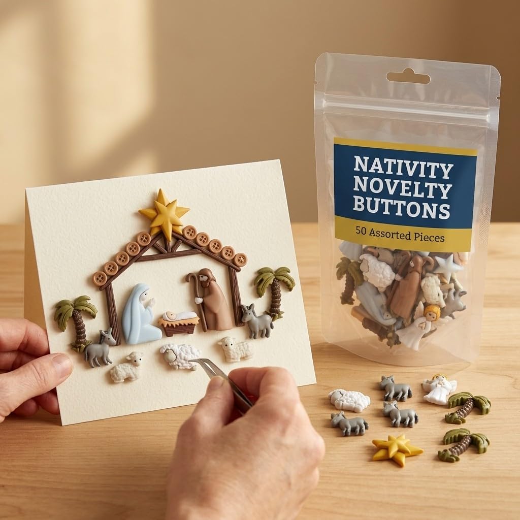 Buttons Galore Nativity Buttons | Christmas Buttons for Crafts
