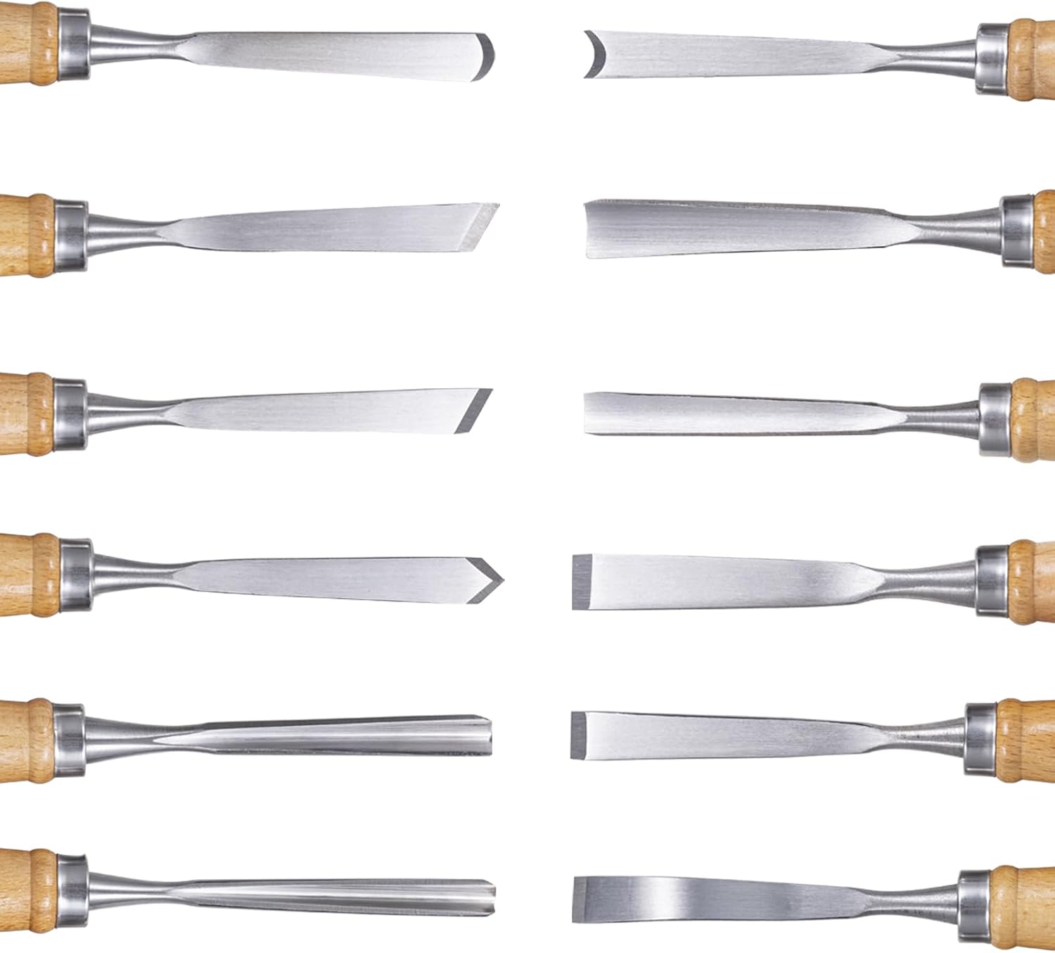 12Pcs Wooden Carving Chisel Set with a Leather Pouch | Woodworking Tools Set , Full Size Knife Gouge Kit for Carving