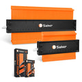 Saker Connection Profile Gauge-Adjustable Lock-Must Have Tool for DIY Handyman, Construction (5+10 INCH, BLACK+BLACK)