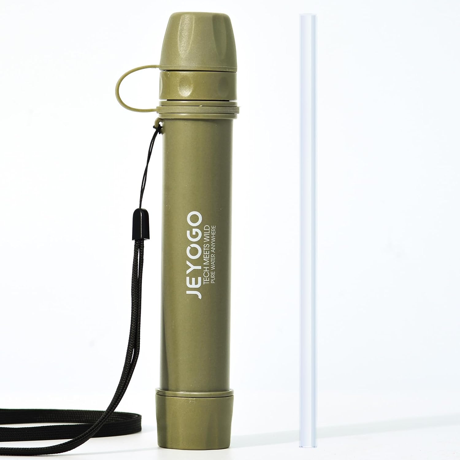 Survival Water Filter Straw - Portable Personal Water Purifier for Hiking, Camping & Bug Out Bag | Tactical Emergency