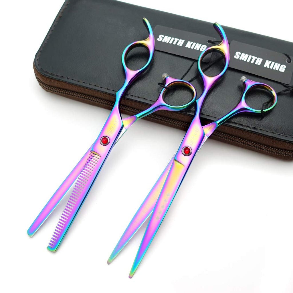 7.0 Inches Hair Cutting Scissors Set with Combs Lether Scissors Case,Hair cutting shears Hair Thinning shears For