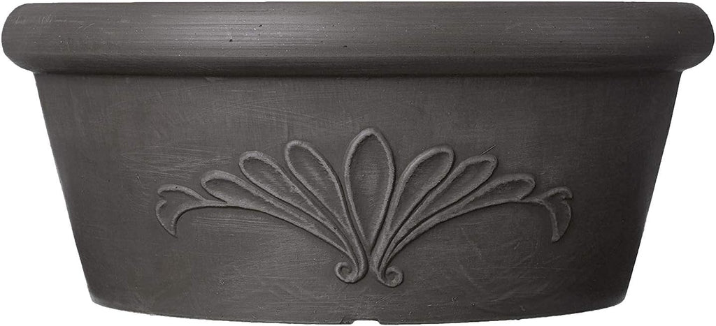 PSW Pot Collection TA30DC 12-inch Plastic/Stone/Wood Composite Bulb Pan Planter – No Drainage Hole (Drillable)