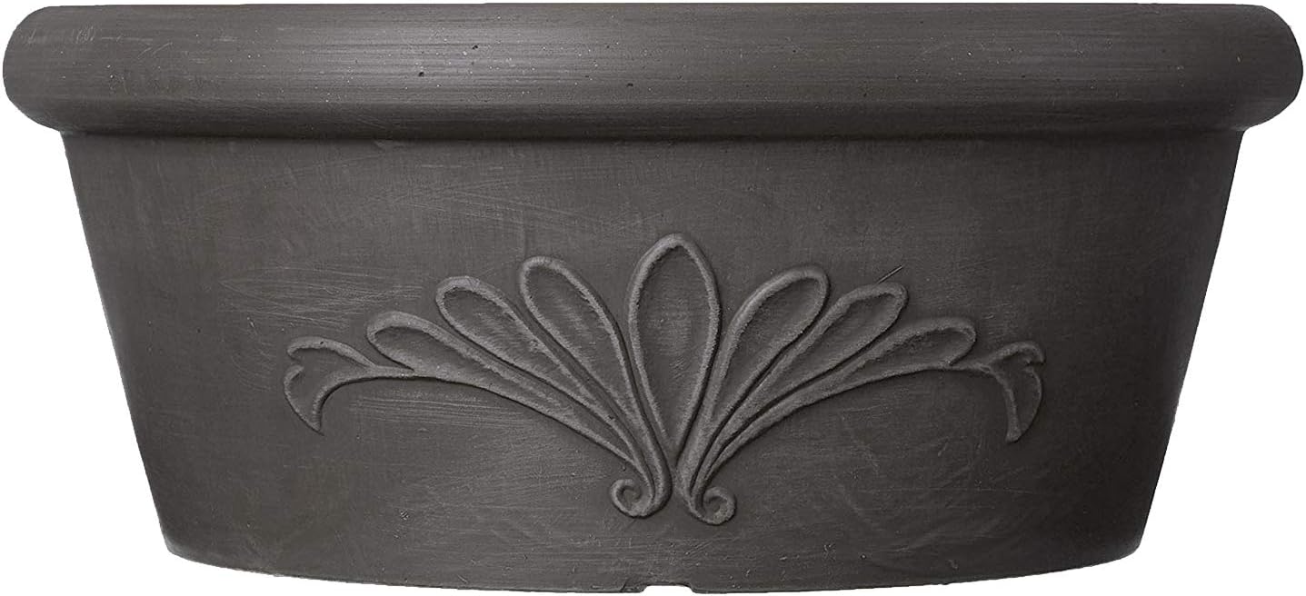 PSW Pot Collection TA30DC 12-inch Plastic/Stone/Wood Composite Bulb Pan Planter – No Drainage Hole (Drillable)