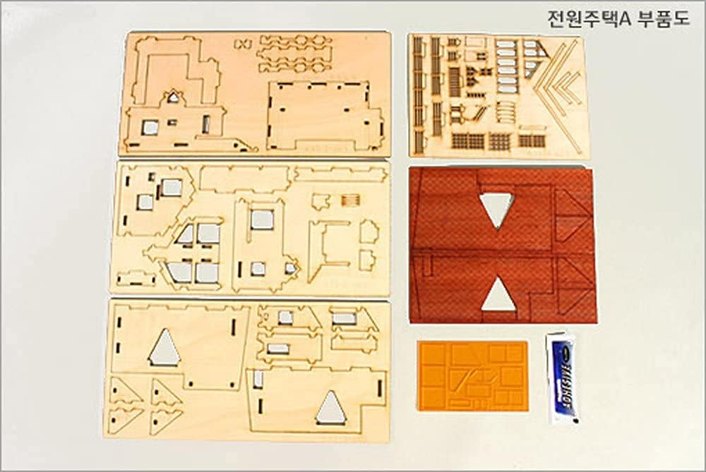 Desktop Wooden Model Kit Garden House A with a Large Deck by YOUNGMODELER by Young Modeler