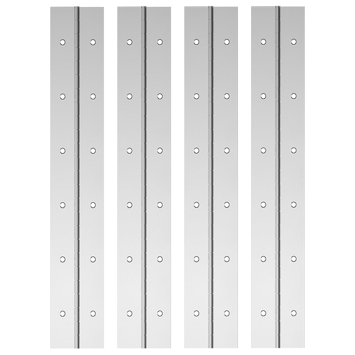 12" Piano Hinge, 4PCS Stainless Steel Continuous Piano Hinge-Silver