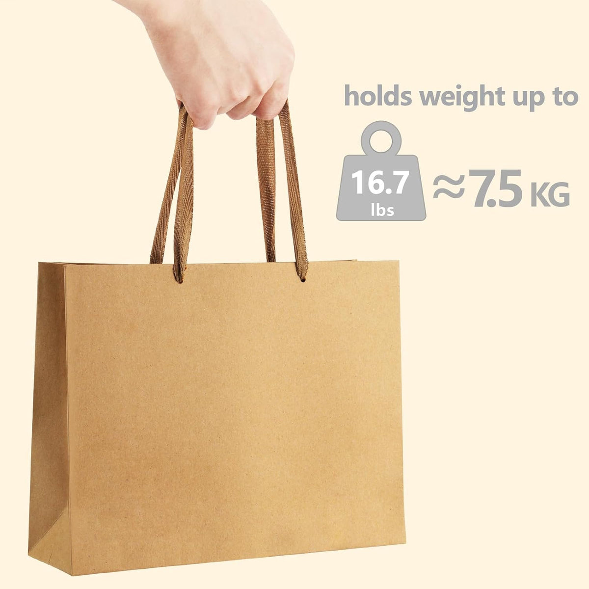 Brown Gift Bags with Handles 16x6x16 Inch Extra Large 24 Pack XL