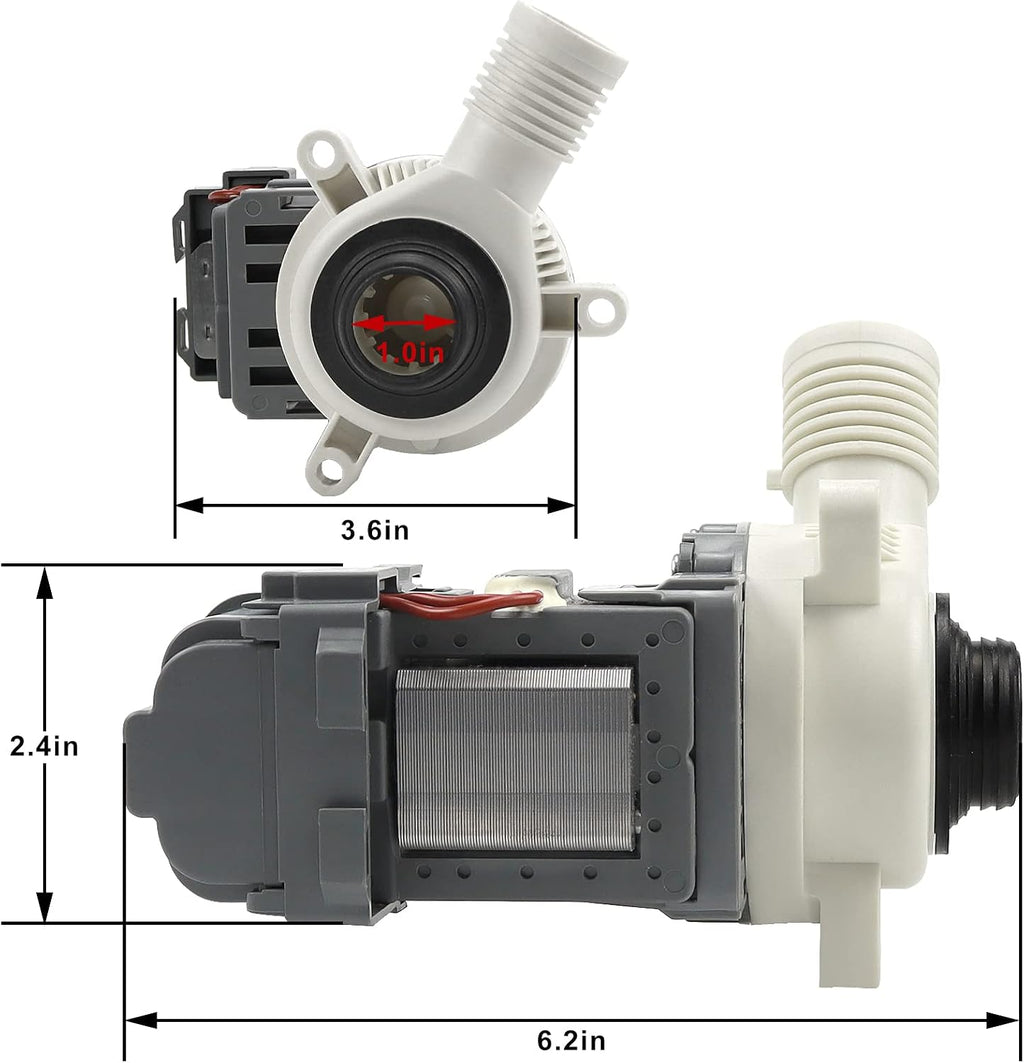 W10276397 Washer Drain Pump for Whirlpool Kenmore Mayt-ag Washing Machine-Replaces WPW10276397VP B40-3A 1874334 AP6018417 LP397（10 Years WARRANTY）