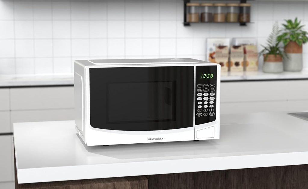 0.9 Cu. Ft. Compact Countertop Microwave Oven with Touch Control, LED Display, 900W, 6 Auto Menus with Removable