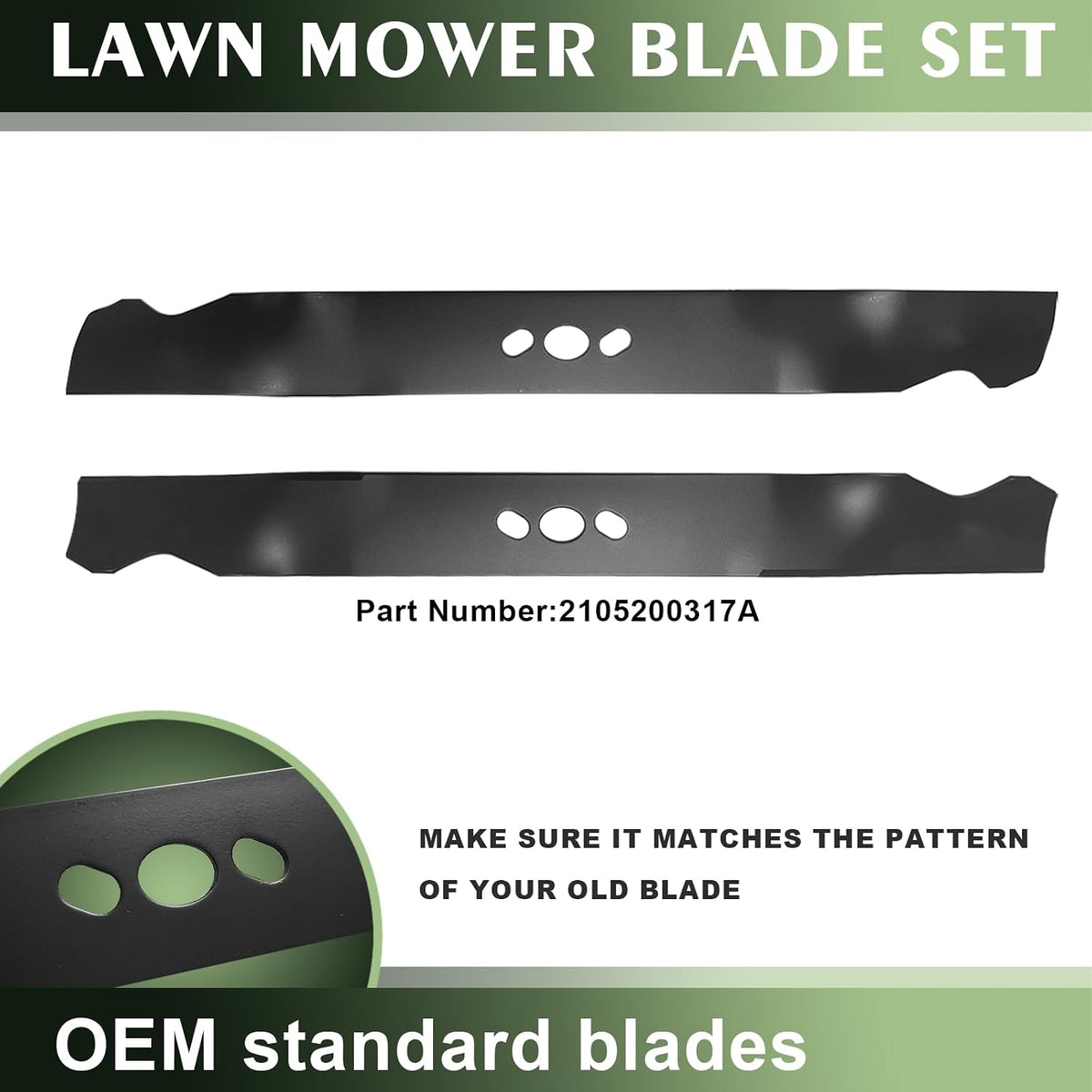 Replacement 2105200317A Mower Blades Fits HyperTough/Murray/Da-ye MNA152701 Fits MNA 152901 Fits MNA 152903 Fits MNA152905 21" Lawn Mower Blade,Replaces 84005221 2105200317, 1Pack