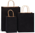 100pcs Black Paper Bags with Handles Bulk, Gift Bags Assorted Sizes