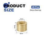 uxcell 40Pcs Sleeve Bearings, 4mm Bore x 8mm OD x 6mm Length, Self-Lubricating Sintered Bronze Bushings