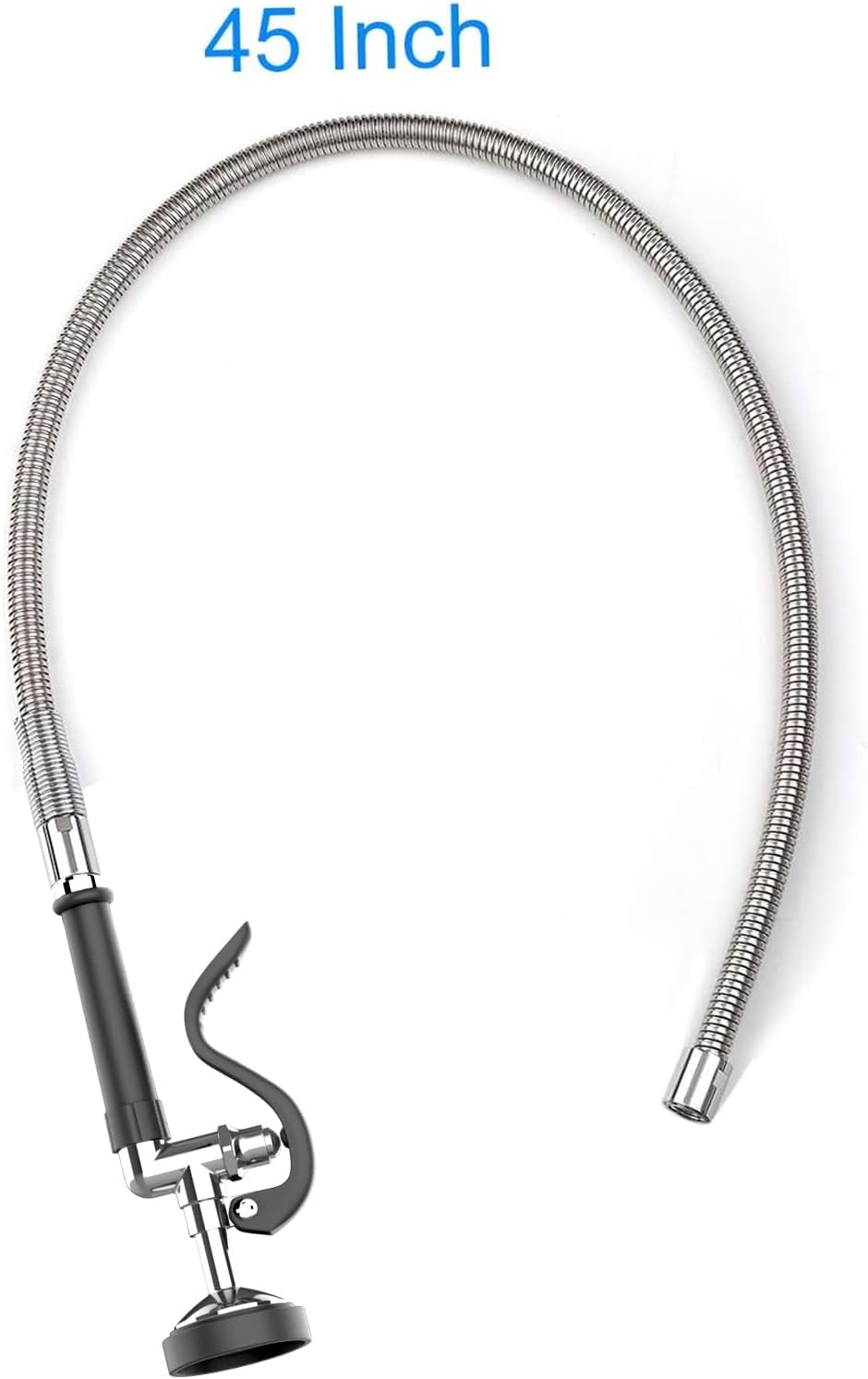 Spray Valve with 45" Pre Rinse Hose, Commercial Sink Sprayer Hose Pre Rinse Sprayer with Flexible Stainless Steel