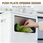 Tall Bathroom Trash Can with Lid, Skinny Commercial Trash Bin with Handle, Space Saving 8 Gallon Plastic Garbage Can