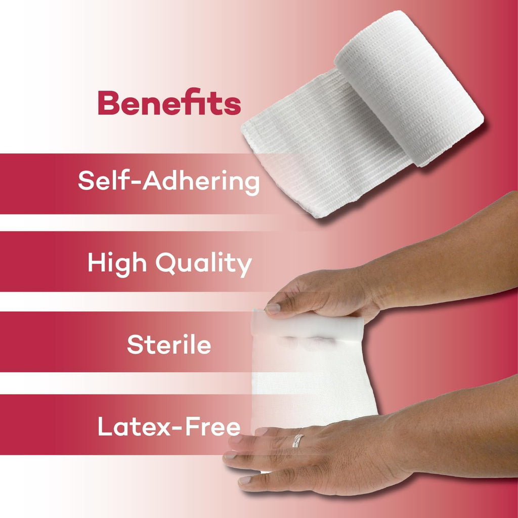 4" Sterile Conforming Stretch Gauze Bandages, 4.1 Yards Latex Free Stretched Dressing Wrap, Medical Non-Adherent