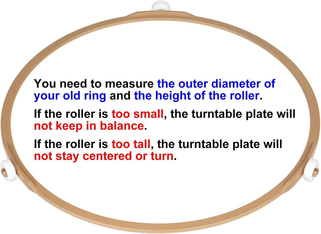 8.8" Microwave Turntable Ring with 15 mm Rollers, Oven Tray Support, Glass Plate Rotating Ring - Outer Diameter 8.8