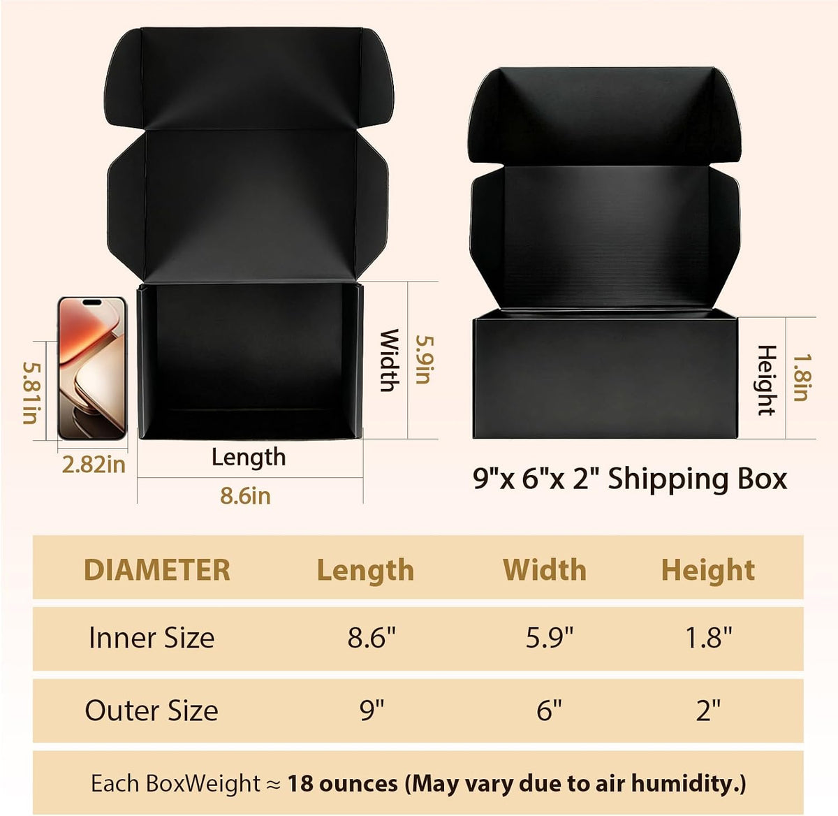 Shipping Boxes 25 Pack, Corrugated Cardboard Mailer Boxes for Small Business, Easy Fold Literature Mailers, Heavy