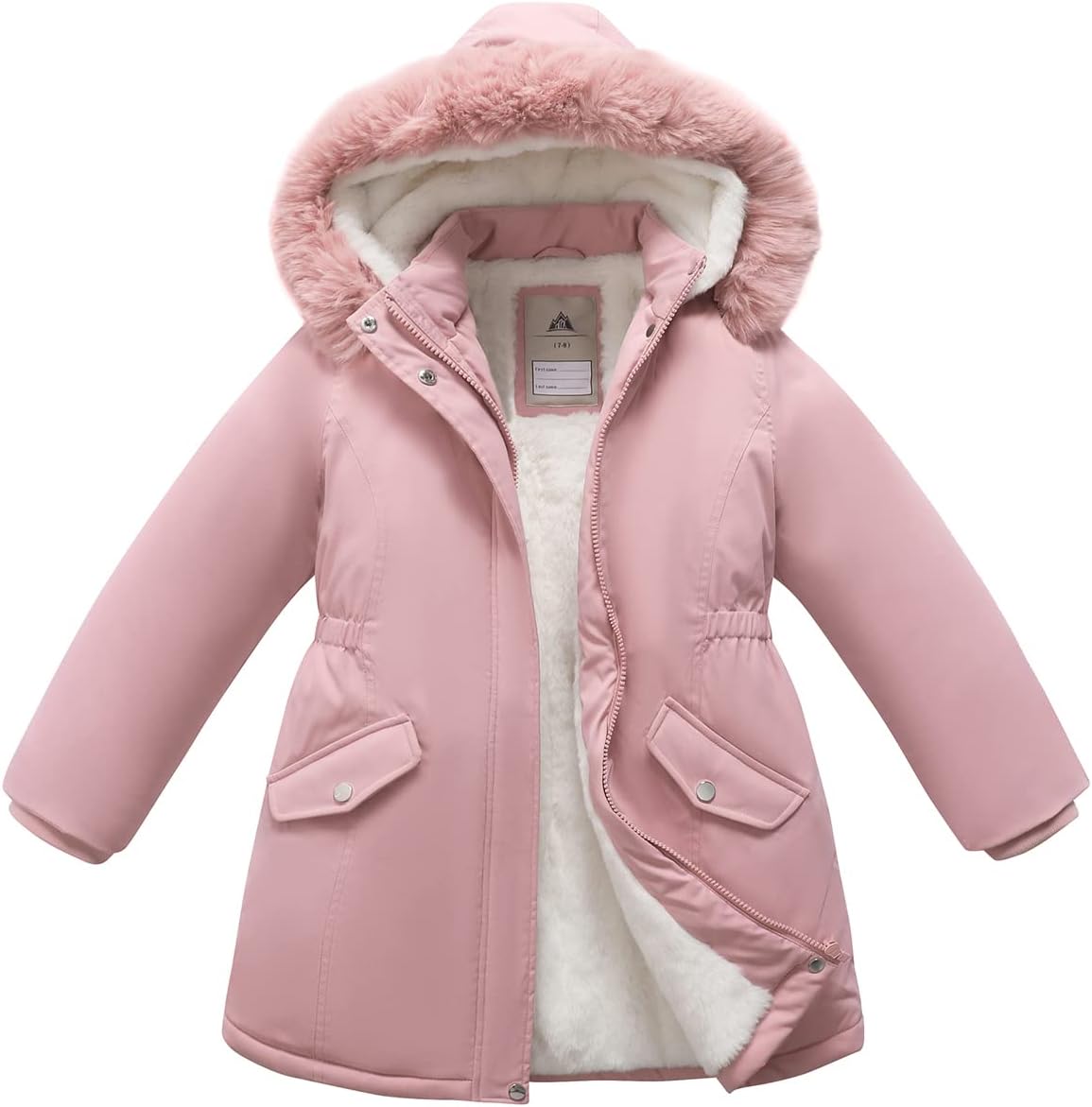 Girls Long Waterproof Winter Coat Kids Warm Hooded Parka | Waterproof puffer keeps girls dry. Fleece-lined.