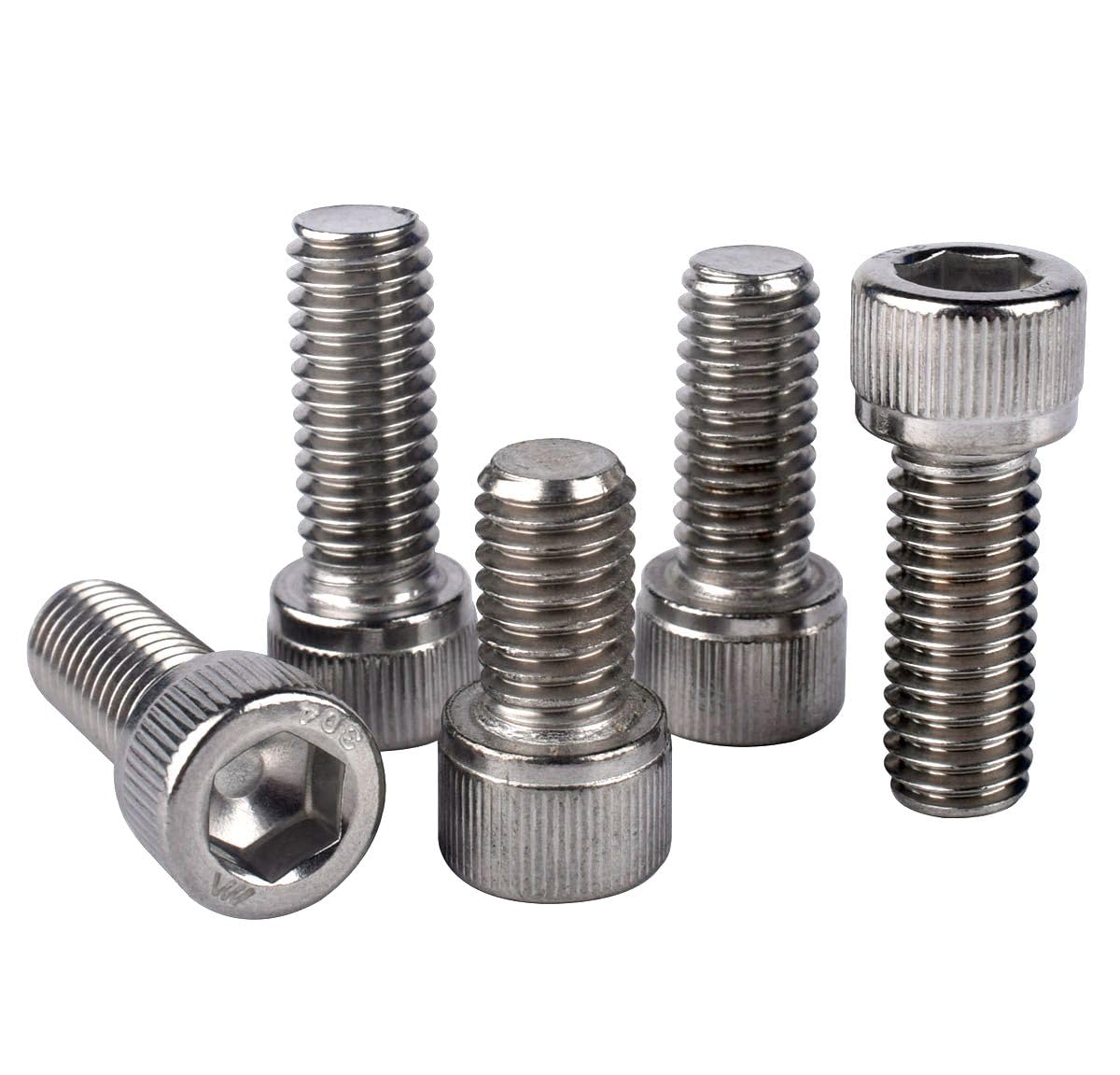 #10-24 x 3/4" Allen Hex Socket Head Screw Bolt, 304 Stainless Steel 18-8, UNC Machine Full Thread, Pack of 50
