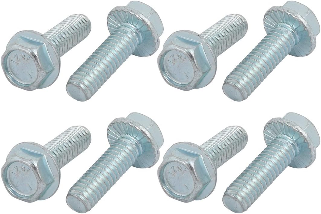 uxcell 8Pcs 5/16-18 x 1 Inch Thread Carbon Steel Hex Serrated Head Flange Screw Bolt