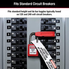 Master Lock Electrical Box Lockout Tagout Safety Lock, 24 Amps, Red 493B