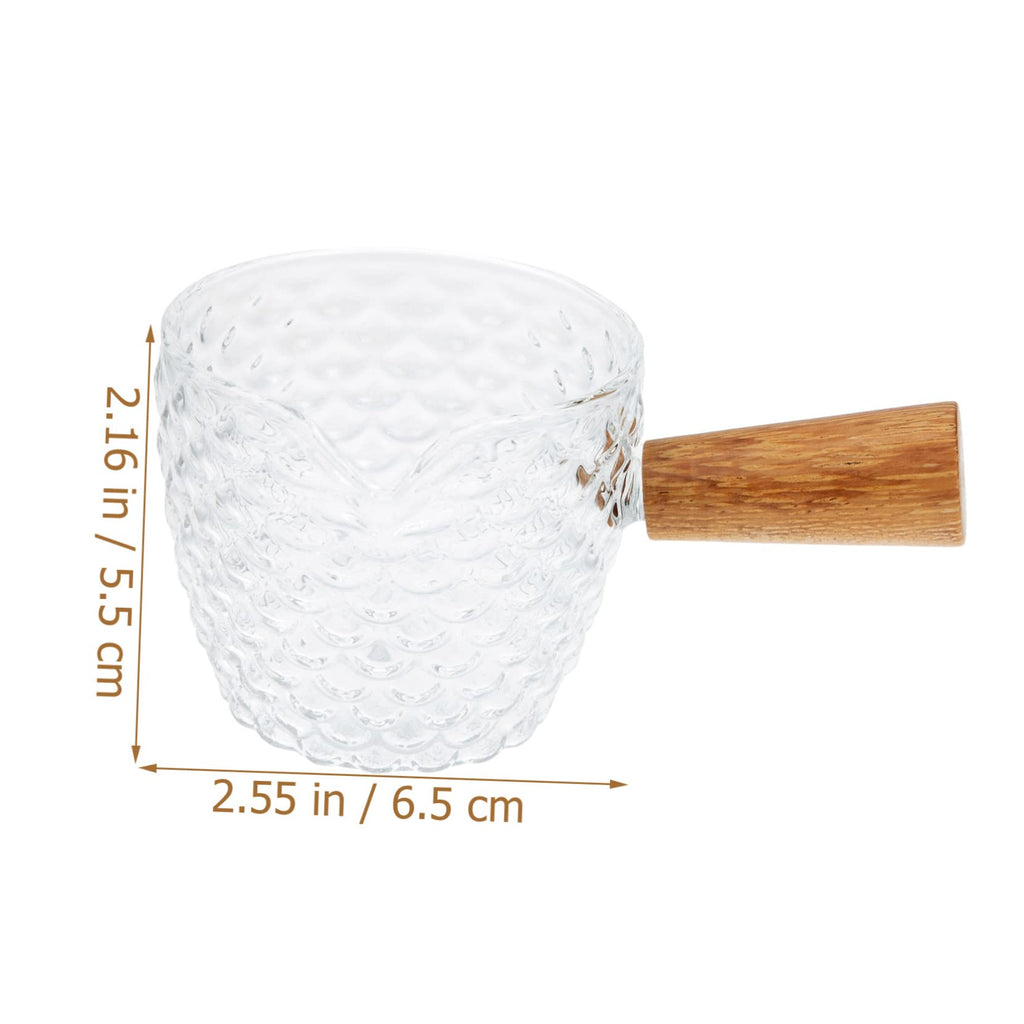 100ml Glass Coffee Pitcher with Wooden Handle for Precise Pouring