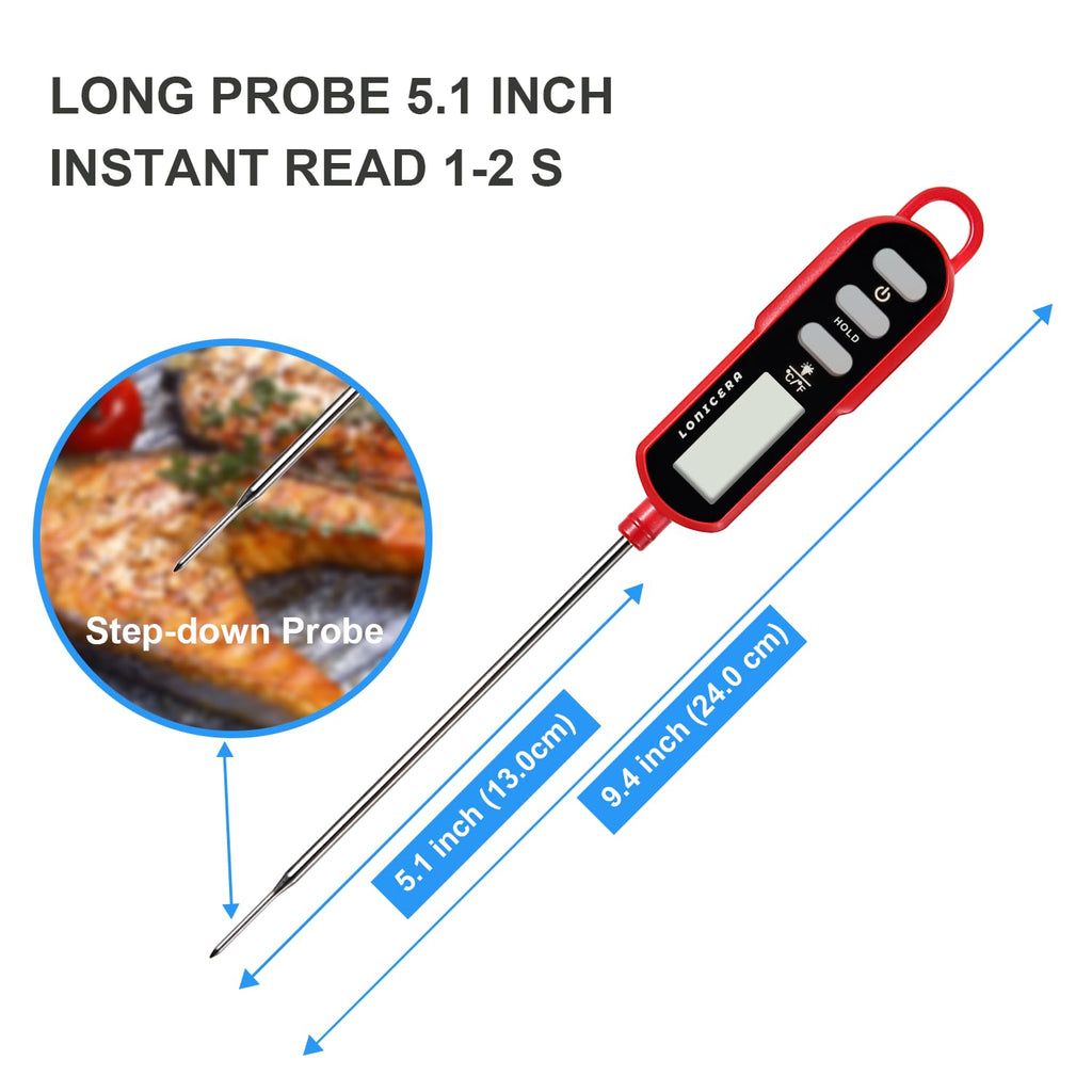Digital Cooking Thermometer for Sourdough Bread, 5-Inch Probe