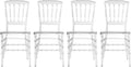 Set of 4 Clear Acrylic Chiavari Chairs, Modern Transparent Ghost Chairs, High-Back Stackable Crystal Dining Chairs