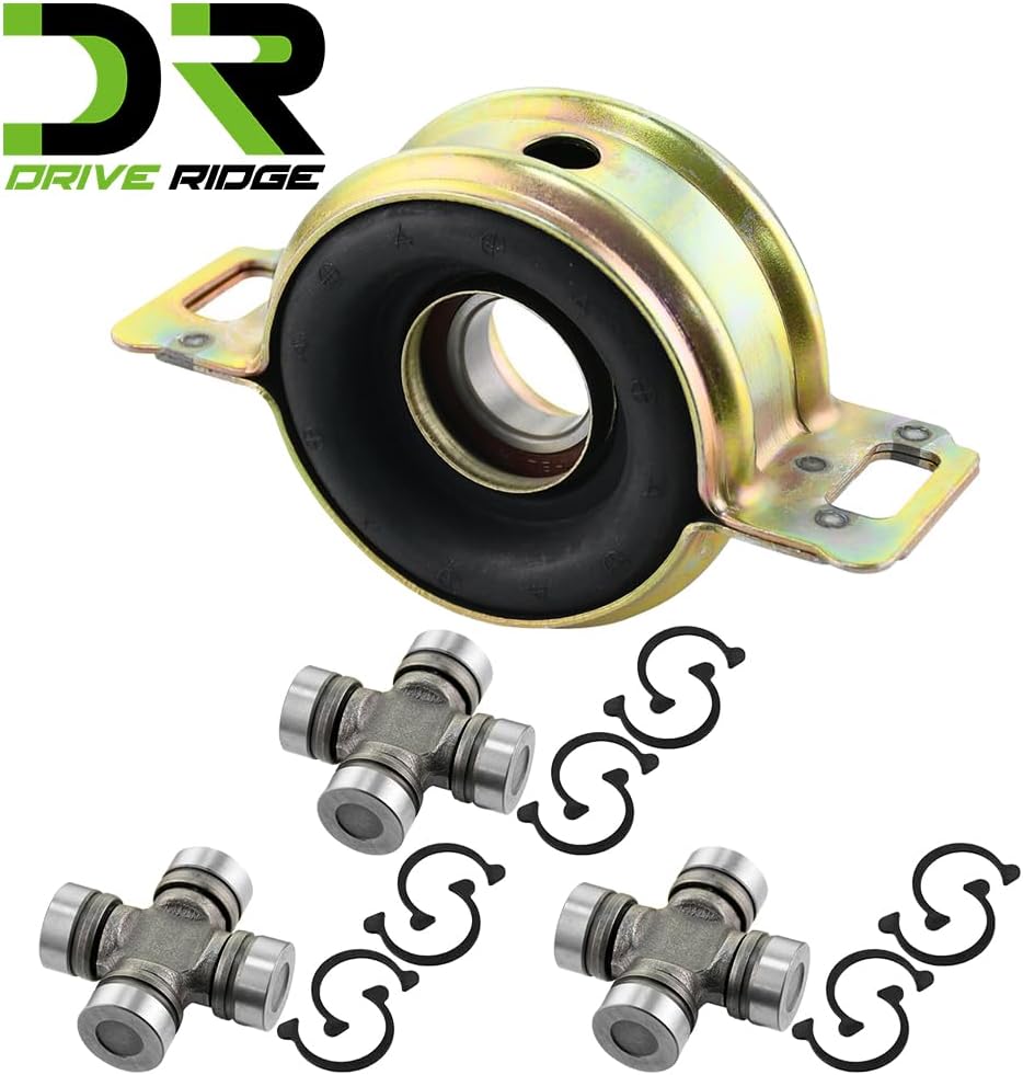 4WD Drive Shaft Center Support Bearing and U-Joints Kit Fit for 1995-2004 Toyota Tacoma, 1993-1998 Toyota T100, 2000-2006 Tundra Driveshaft Center Support Carrier Bearing