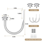 Curtain Holdbacks, Small Cap Finials, Silver(1 Pair/2 Pack), Small