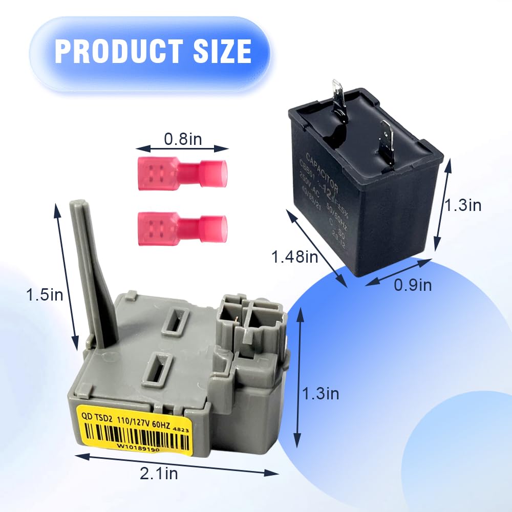 Refrigerator Start Relay, Replacement for Whirlpool W10448874