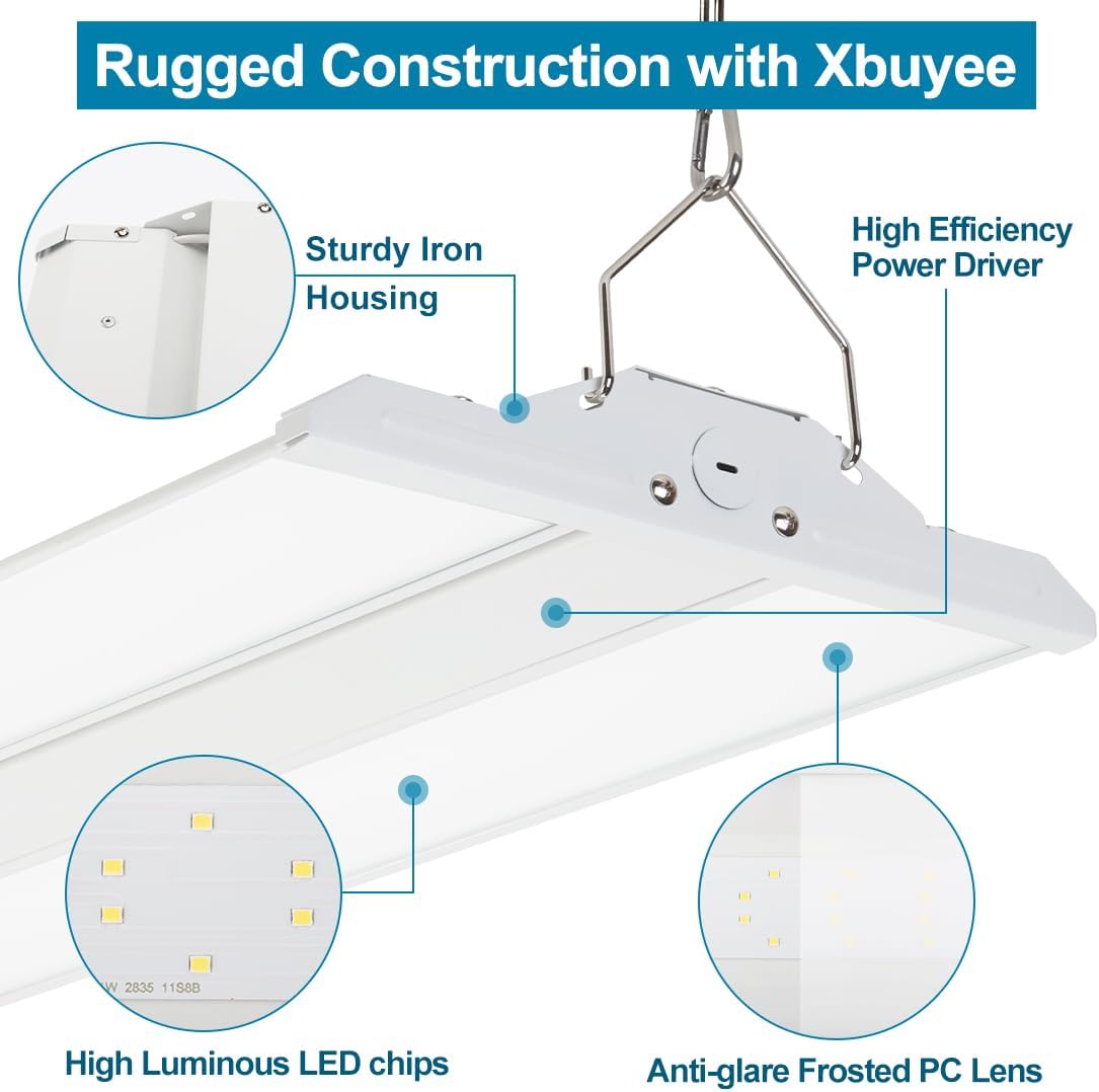 High Bay LED Shop Light 300W/240W/200W Adjustable 39000LM 2Pack