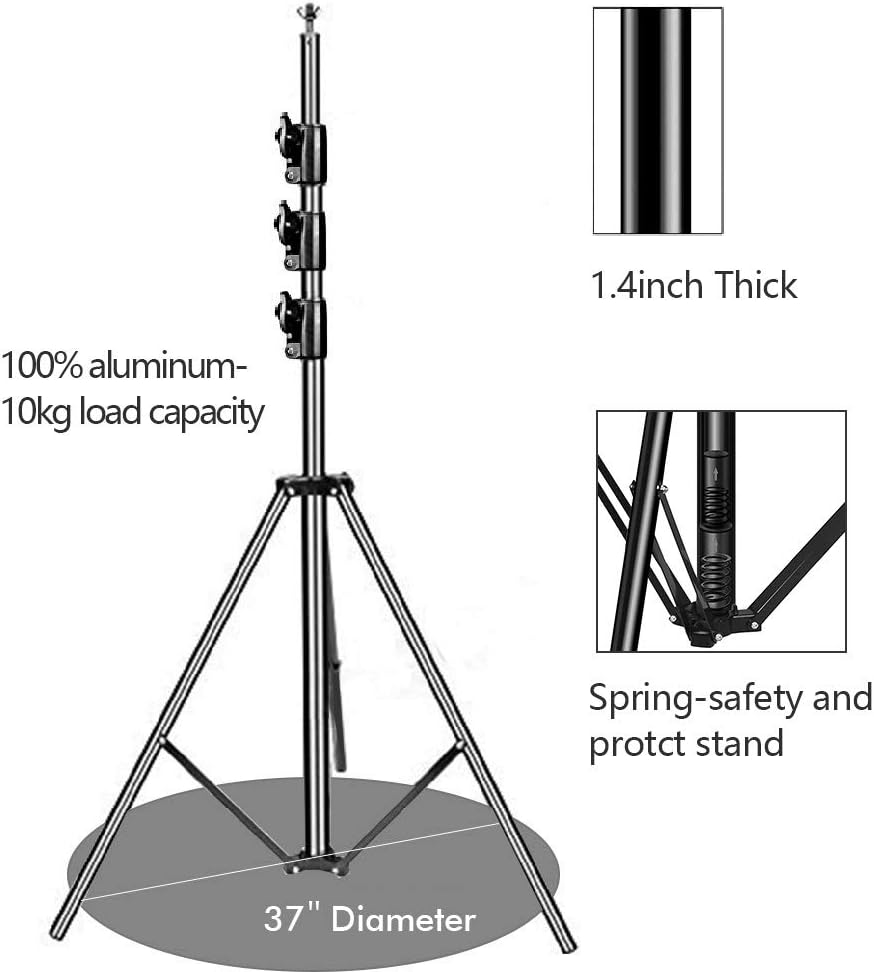 10 x 10Ft Photo Video Studio Heavy Duty Adjustable Muslin Backdrop Stand Background Support System Kit for