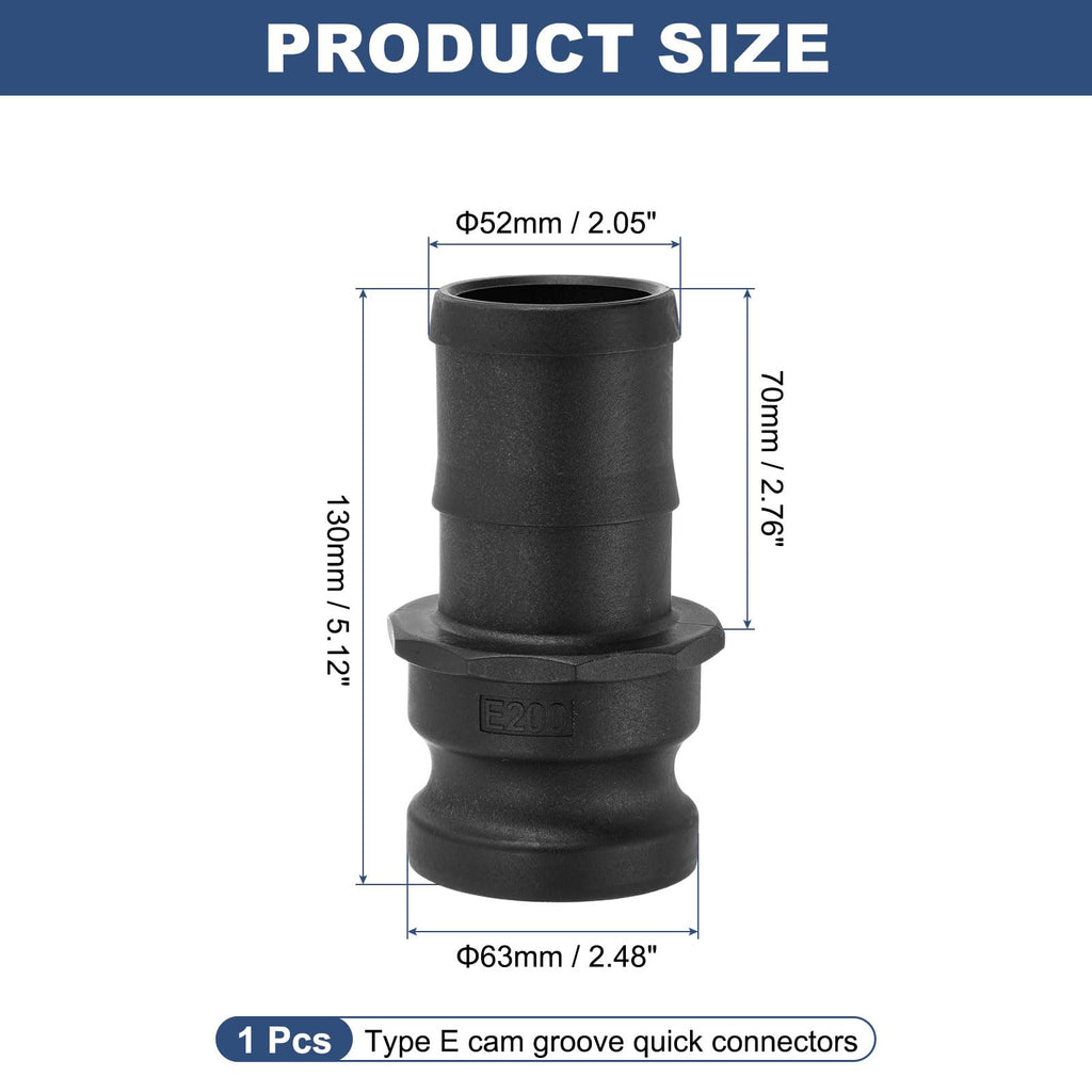 Kozelo Type E 2" x 2" Cam Lock Hose Fitting W/ 2.76" Hose Shank Camlock