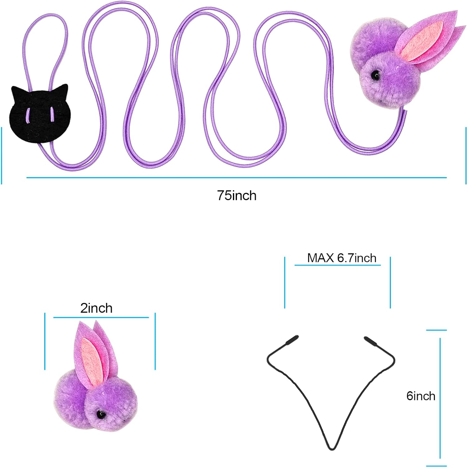 Cat Toys Interactive for Indoor Cats,2PCS Retractable Cat Wand,9PCS Teaser Toys&1PCS Hanging Door Lure Kitten