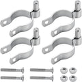 4pcs Chain Link Fence Gate Post Hinge for Outside Diameter Post/Pipe, Galvanized Chain Link Post Gate Hinge, Nut/Bolt Included (2-3/8 Inch)