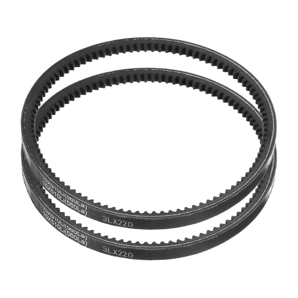 uxcell 2Pcs 3L220 Rubber V Belt, 22" Outer Circ x 0.37" Width x 0.22" Thick