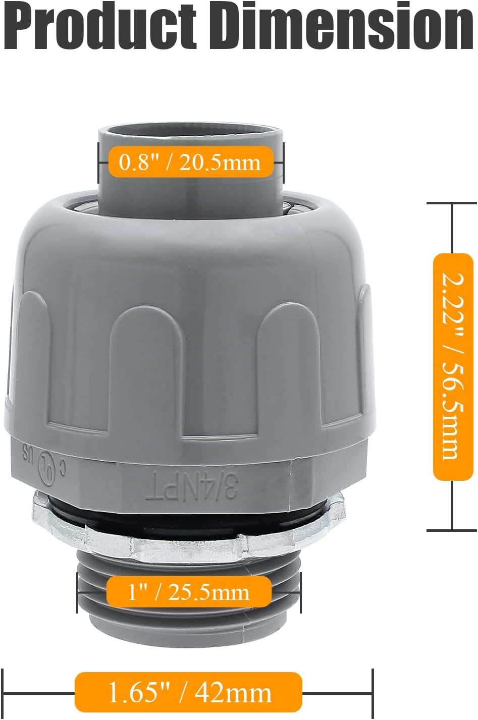 4Pcs NPT 3/4" 180D Electrical Conduit Connector Fittings