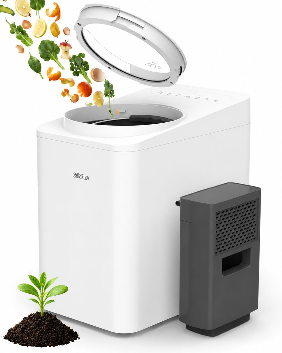 4.5L Large Electric Kitchen Composter & Food Recycler, Smart Indoor Odorless Countertop Compost Bin with Store Mode