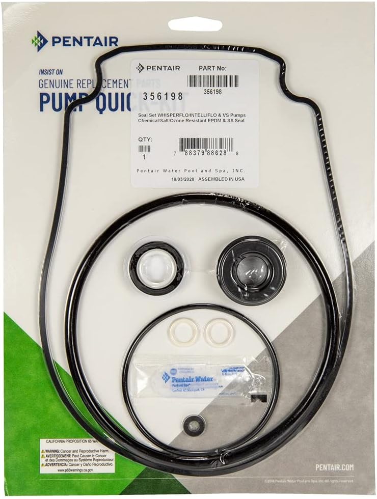 356198 Pentair Pump Seal Quick Kit Whisperflo Intelliflo