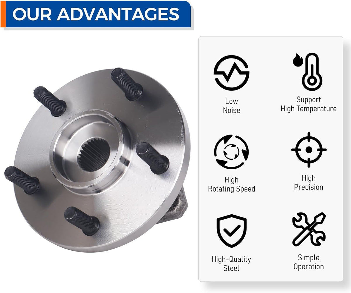 PAROD Pair 513159 Front Wheel Hub Bearing Assembly Fit for Jeep Grand Cherokee 1999-2004 Passenger&Drive Side