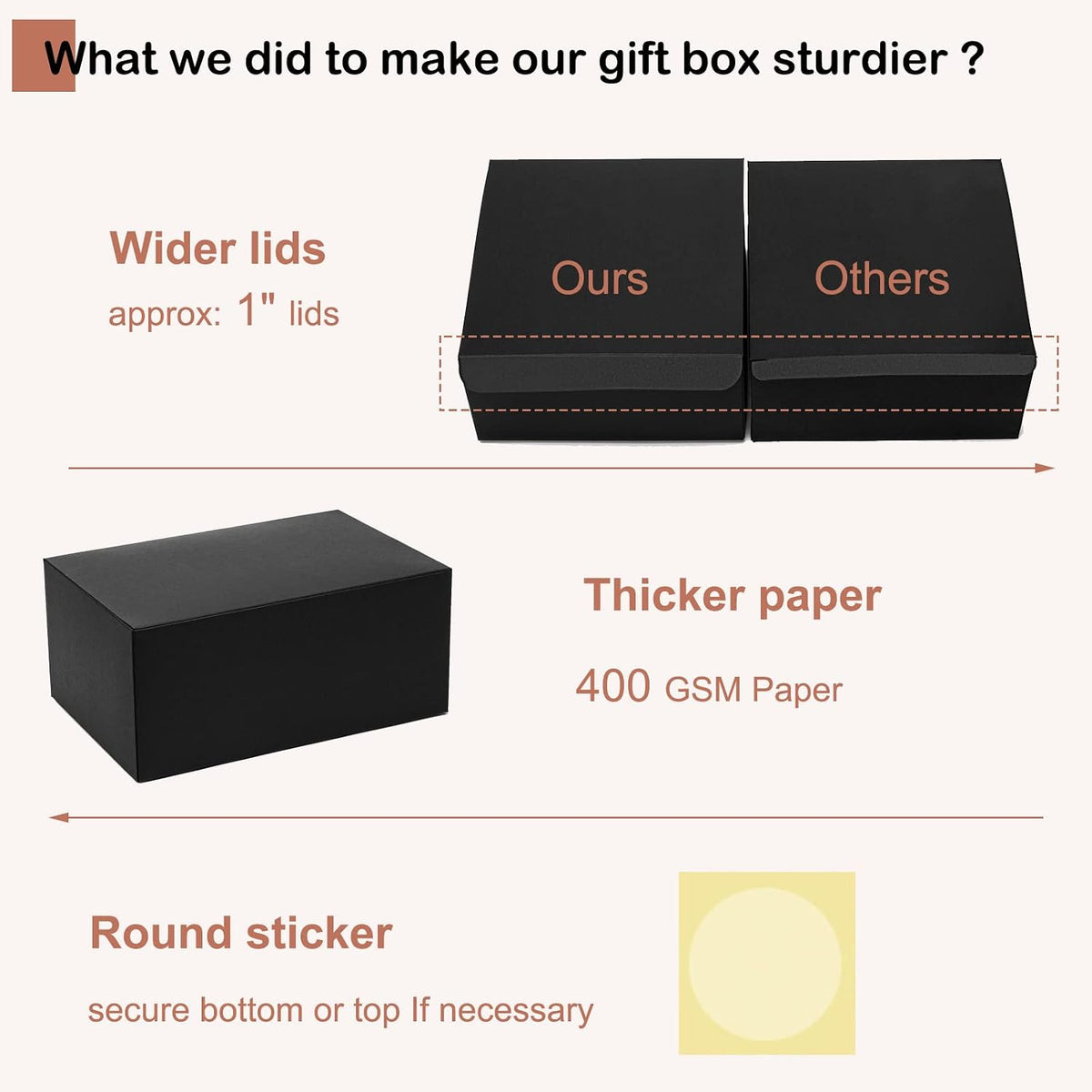 Black Gift Boxes with Lids 9x6x4 Inches 10 Pack Groomsmen Proposal