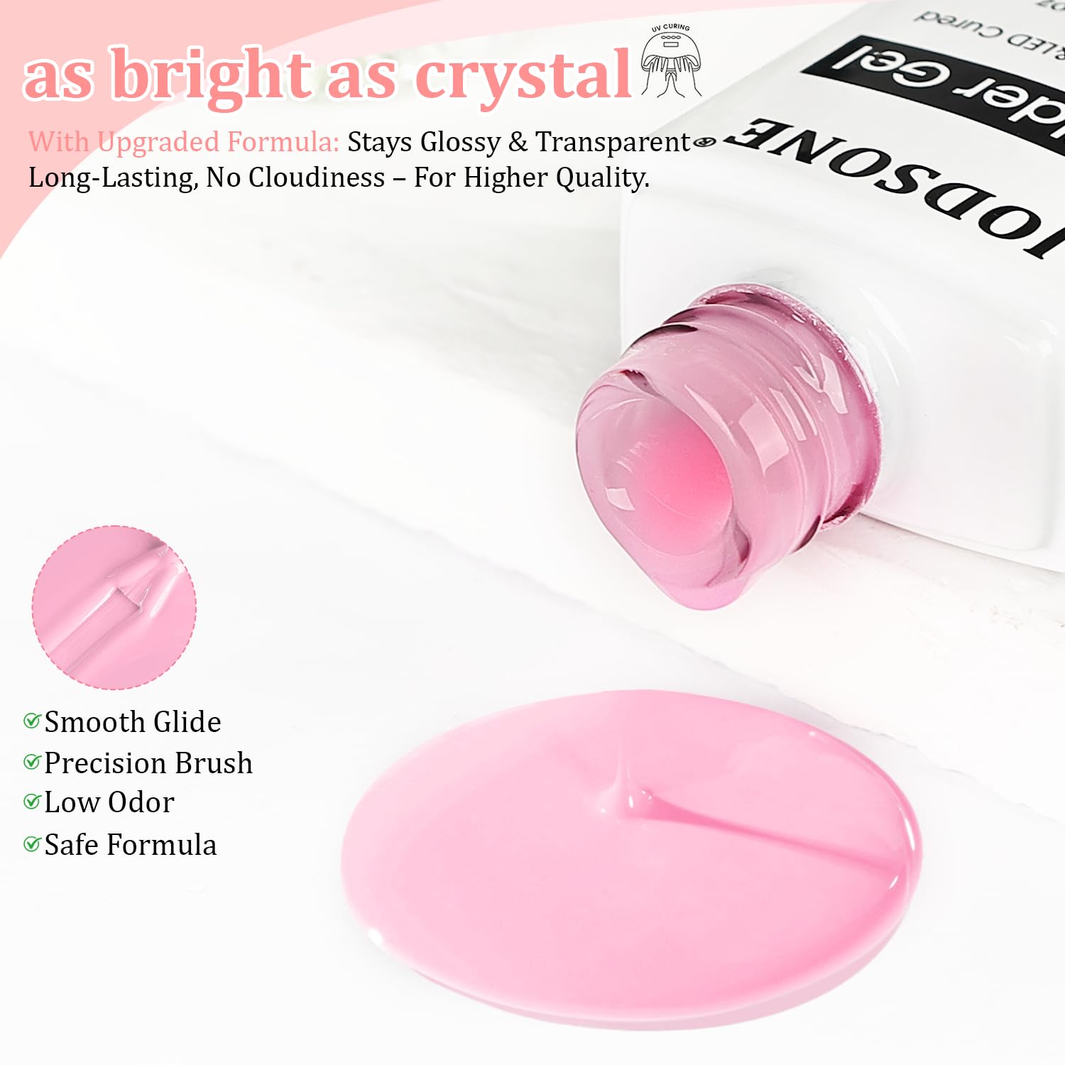 10 Colors Builder Nail Gel Polish Set with Base Coat and Top Coat No Wiping for Nails Strengthener Hard Nail