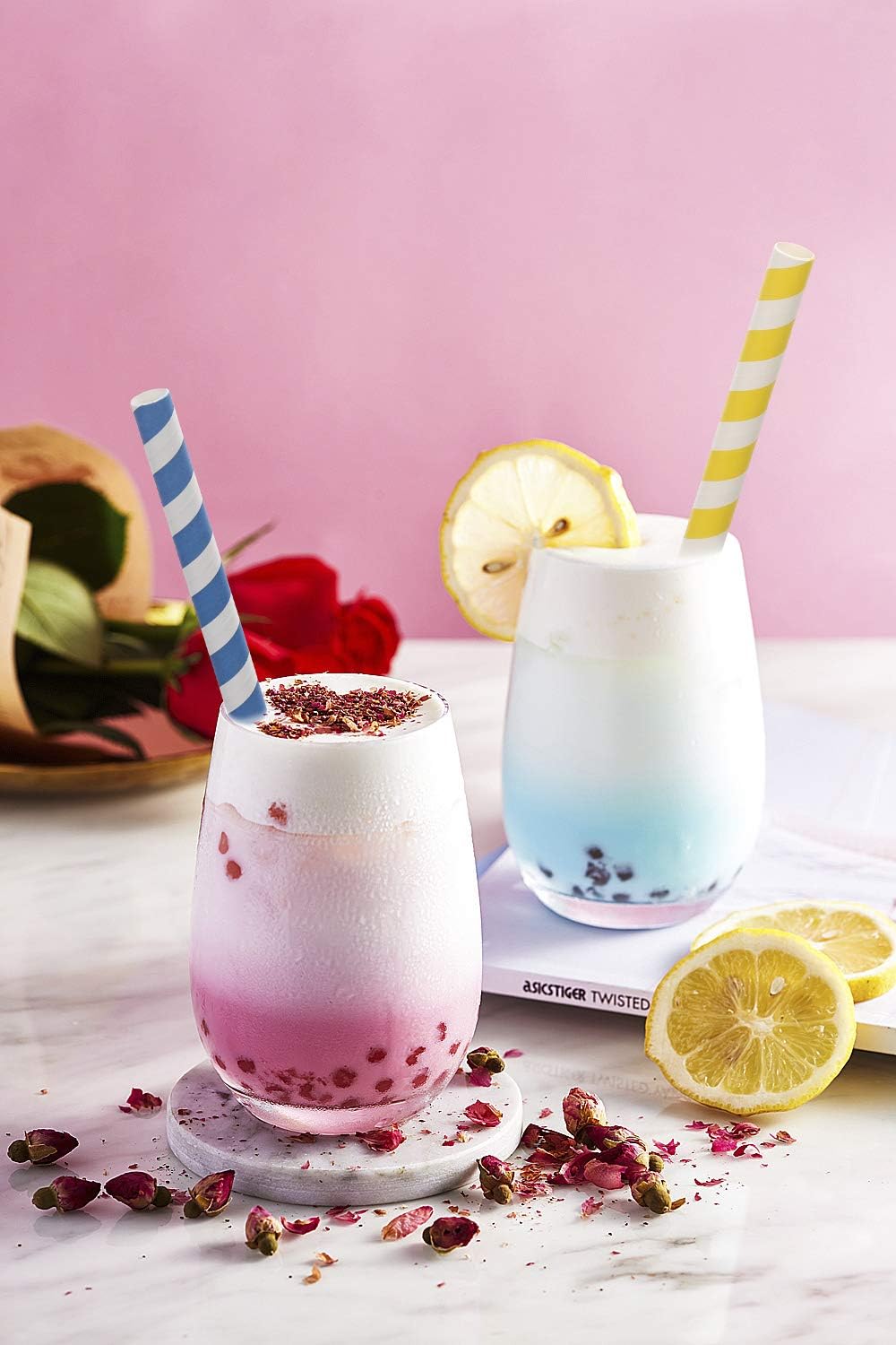 100 Pack, Extra Wide Paper Smoothie, Boba Straws - 10 mm Wide Biodegradable Straws for Bubble Tea (Tapioca, Boba