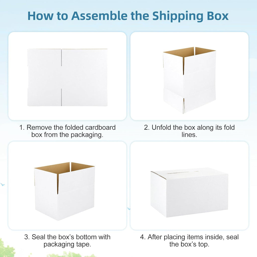 10 Pack 6x4x4 Inch Small Shipping Boxes White Corrugated Cardboard Boxes Mailer for Small Business, Mailing Boxes for