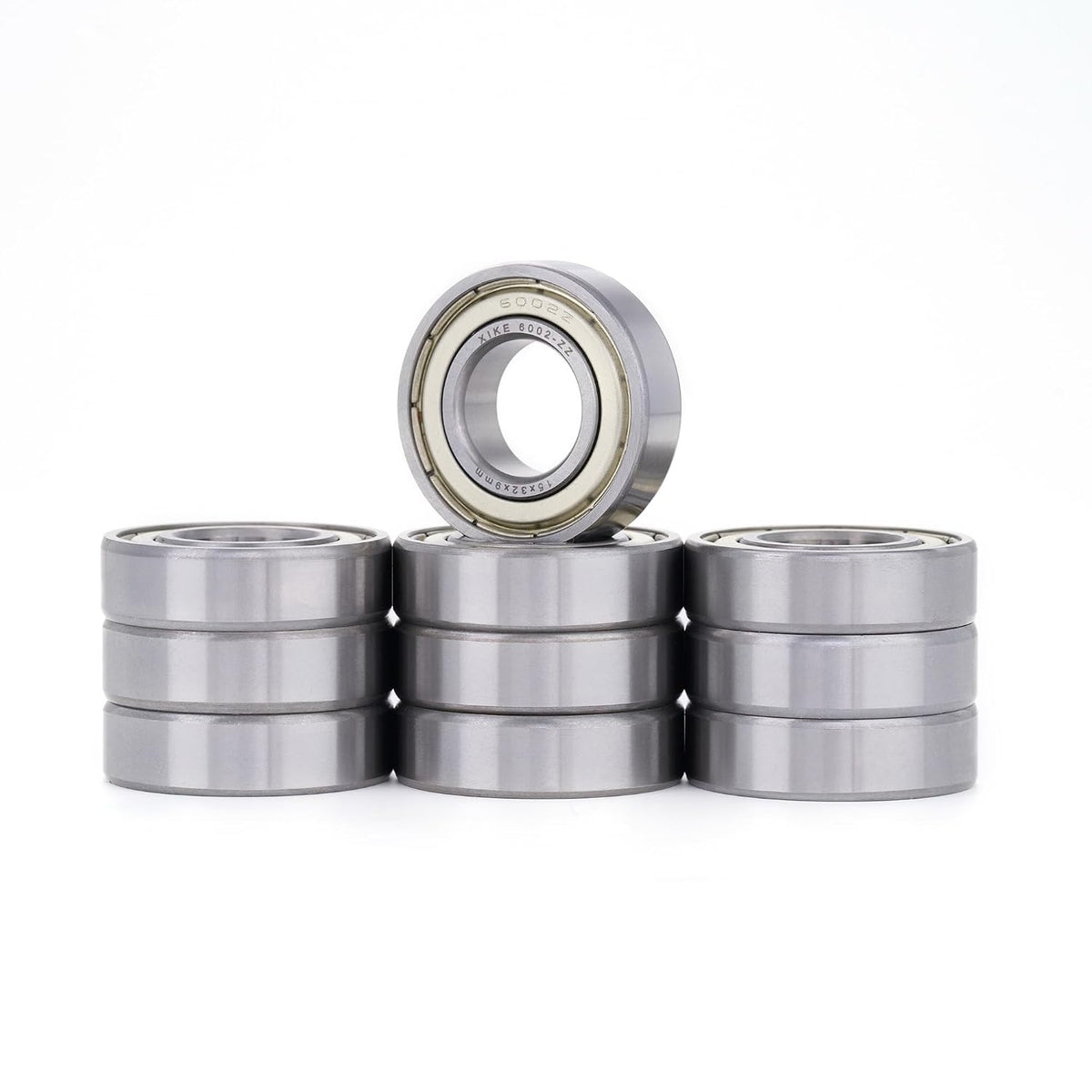 XIKE 6002ZZ Shielded Deep Groove Ball Bearings, 15x32x9 mm, 10-Pack