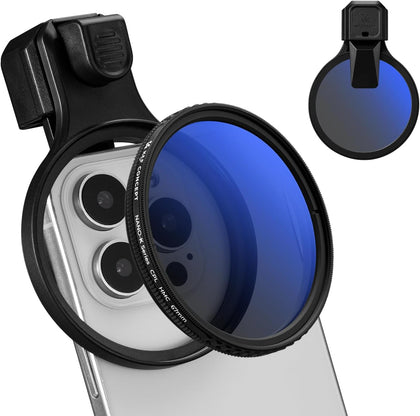 67mm Press-on CPL Phone Lens Filter Kit | Polarizing Filter Compatible with iPhone 17/16/15/14/13/12 Standard