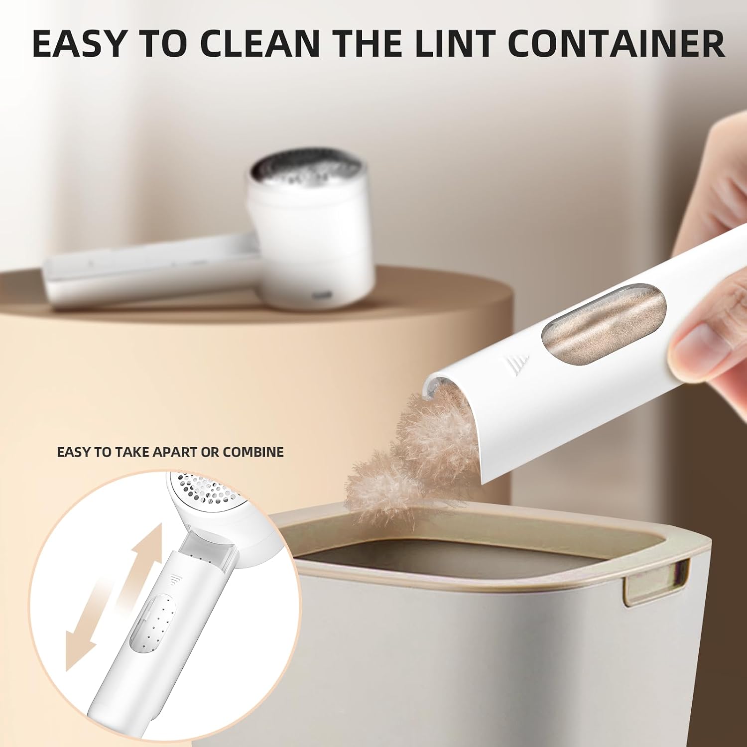 Fabric Shaver, Lint Remover Rechargeable, Electric Portable Sweater Defuzzer with 3 Speeds, 6 Leaf Blades, Digital