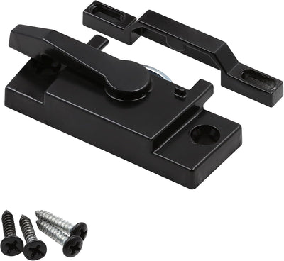 F 27448 Vinyl Window Sash Lock with Keepers, Matte Black (Single Pack)
